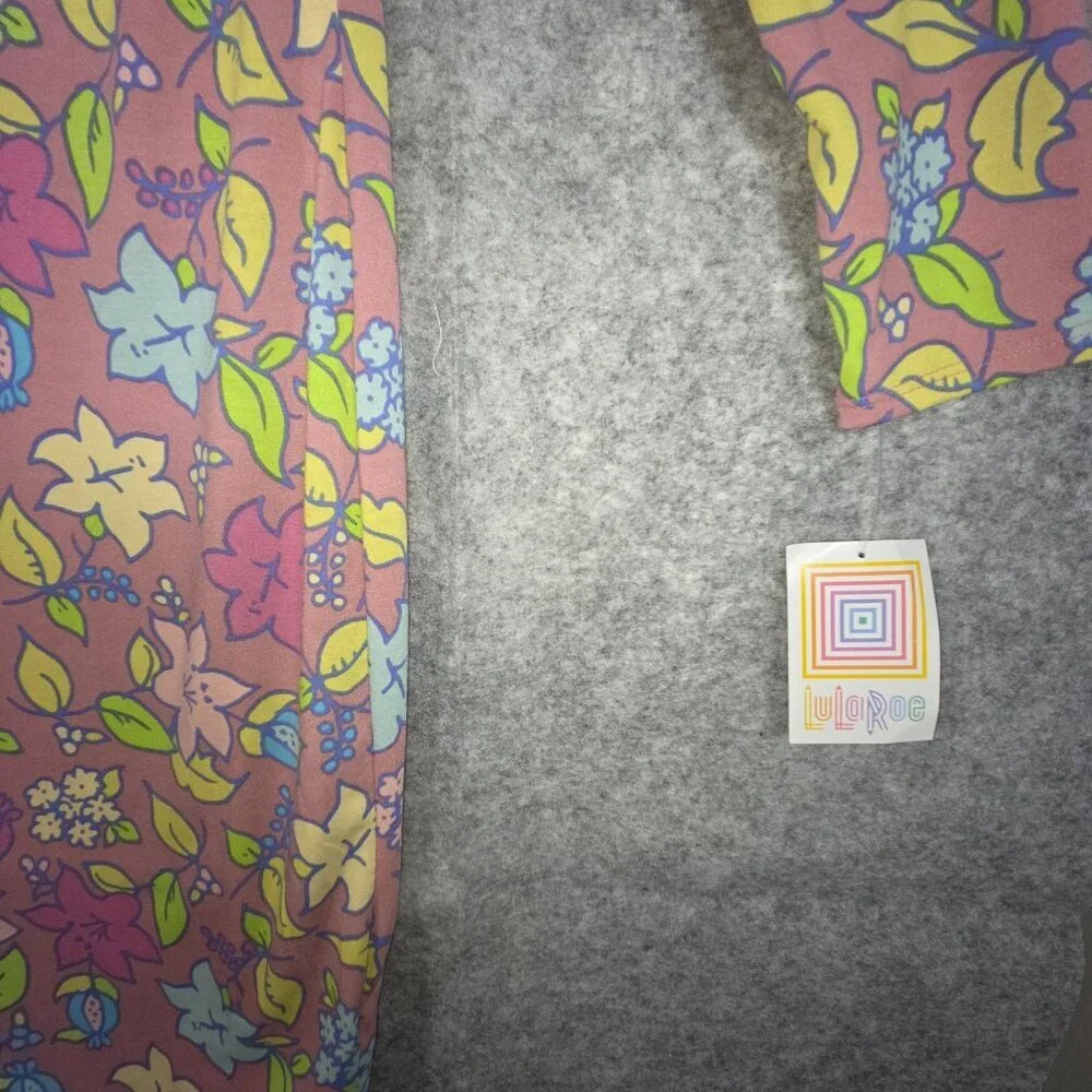 Lularoe NWT Women's Julia Shift Dress Long Sleeve  Multi Color floral  Size L - Picture 5 of 8